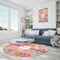 Abstract Foliage Round Area Rug - IN CONTEXT