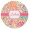 Abstract Foliage Round Rubber Backed Coaster (Personalized)