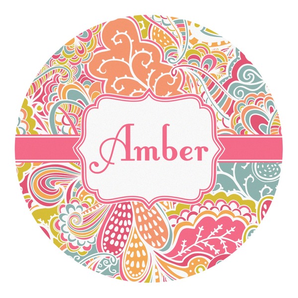 Custom Abstract Foliage Round Decal - Small (Personalized)