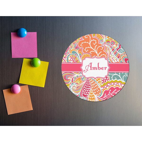 Abstract Foliage Round Fridge Magnet - LIFESTYLE