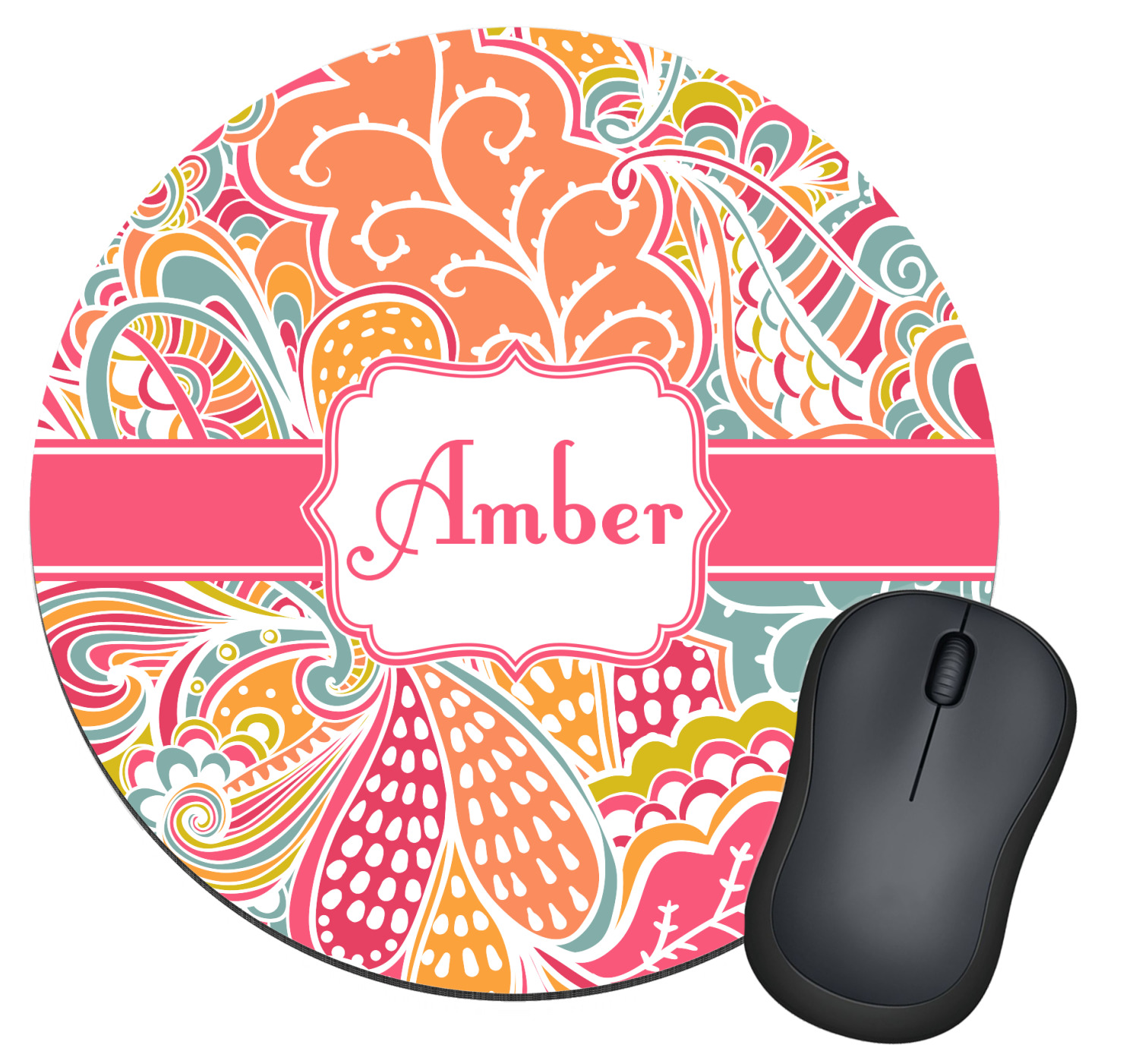 Abstract Foliage Round Mouse Pad (Personalized) YouCustomizeIt