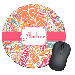 Abstract Foliage Round Mouse Pad (Personalized)