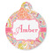Abstract Foliage Round Pet ID Tag (Personalized)