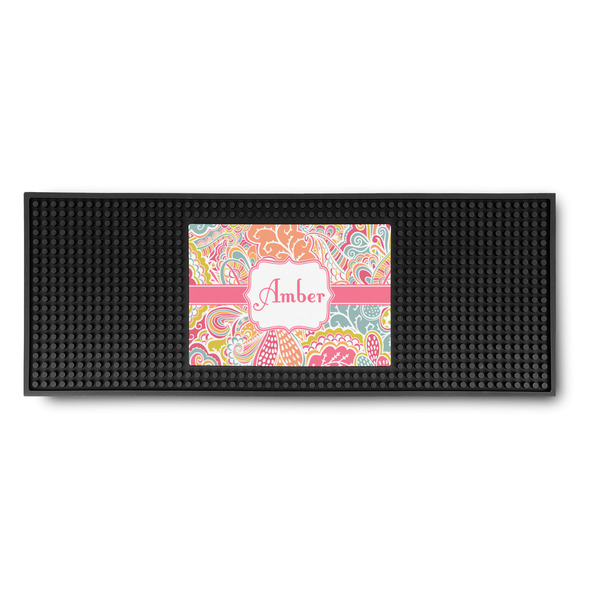 Custom Abstract Foliage Rubber Bar Mat (Personalized)