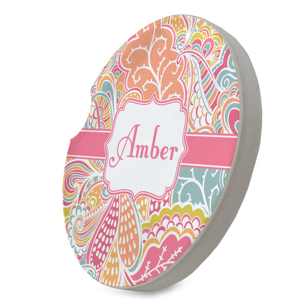 Abstract Foliage Sandstone Car Coaster - STANDING ANGLE