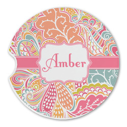 Abstract Foliage Sandstone Car Coaster - Single (Personalized)