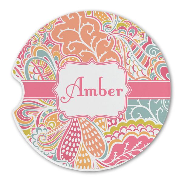 Abstract Foliage Sandstone Car Coaster - Single