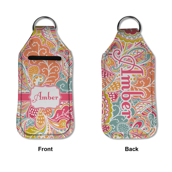 Abstract Foliage Sanitizer Holder Keychain - Large APPROVAL (Flat)