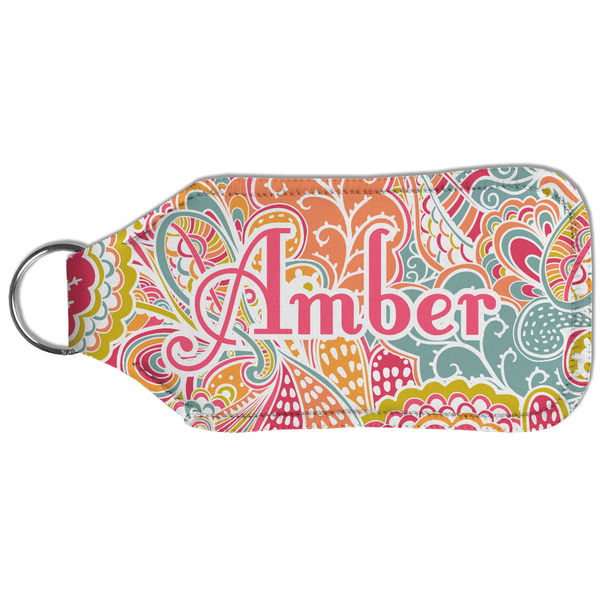 Abstract Foliage Sanitizer Holder Keychain - Large (Back)