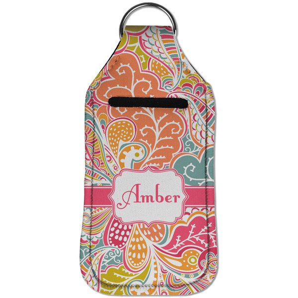 Abstract Foliage Sanitizer Holder Keychain - Large (Front)