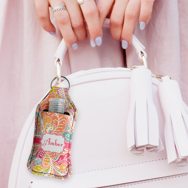 Abstract Foliage Sanitizer Holder Keychain - Large (LIFESTYLE)