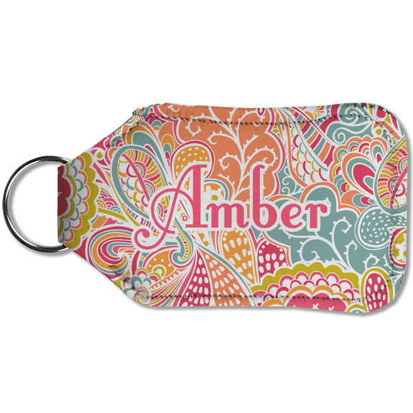 Abstract Foliage Sanitizer Holder Keychain - Small (Back)