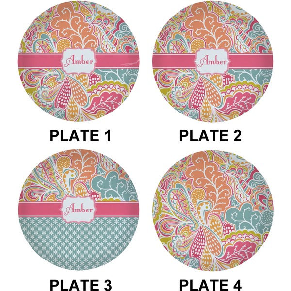Abstract Foliage Set of Lunch / Dinner Plates (Approval)