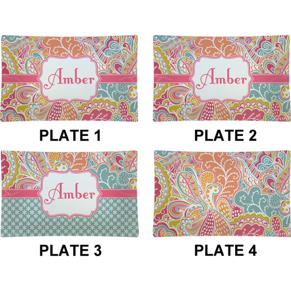 Abstract Foliage Set of Rectangular Dinner Plates (Approval)