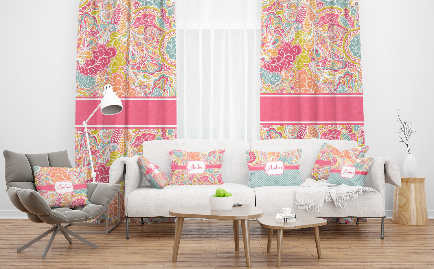 Custom Abstract Foliage Curtain YouCustomizeIt