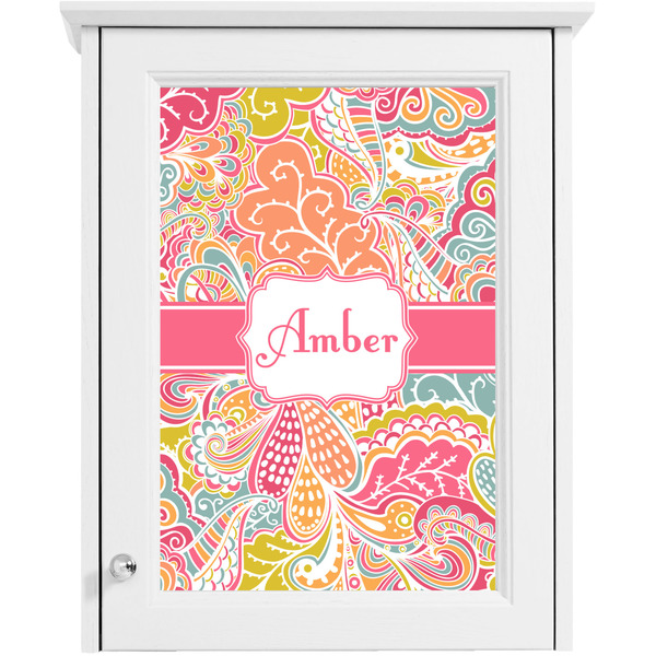 Abstract Foliage Single White Cabinet Decal