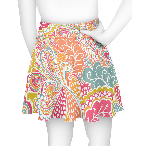 Abstract Foliage Skater Skirt - Back