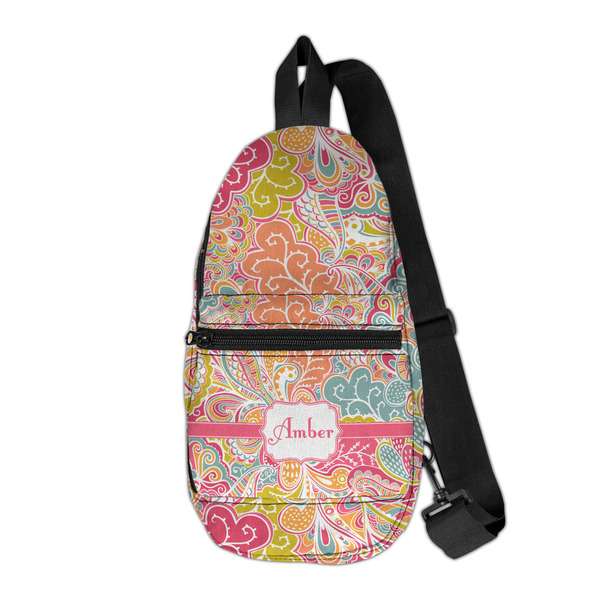 Custom Abstract Foliage Sling Bag (Personalized)