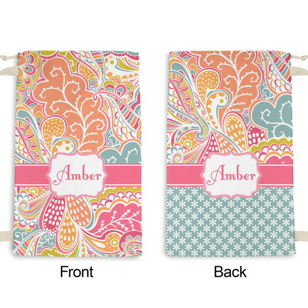 Abstract Foliage Small Laundry Bag - Front & Back View