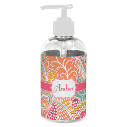 Abstract Foliage Plastic Soap / Lotion Dispenser (8 oz - Small - White) (Personalized)