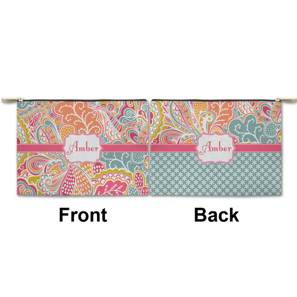 Abstract Foliage Small Zipper Pouch Approval (Front and Back)