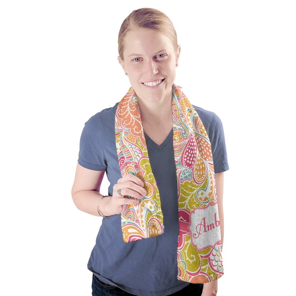 Abstract Foliage Sport Towel - Exercise use - Model