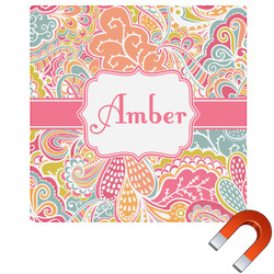 Abstract Foliage Square Car Magnet - 6" (Personalized)