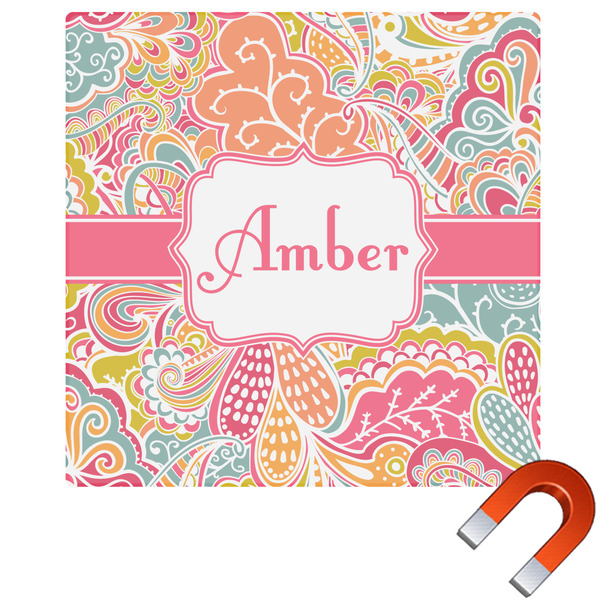 Custom Abstract Foliage Square Car Magnet - 10" (Personalized)