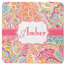 Abstract Foliage Square Rubber Backed Coaster (Personalized)