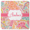 Abstract Foliage Square Rubber Backed Coaster (Personalized)