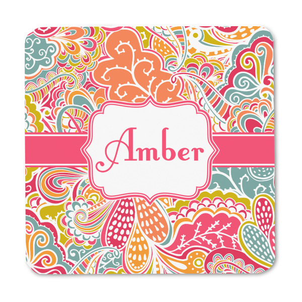 Abstract Foliage Square Fridge Magnet - FRONT