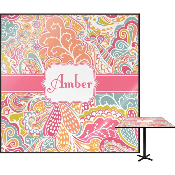 Custom Abstract Foliage Square Table Top (Personalized)