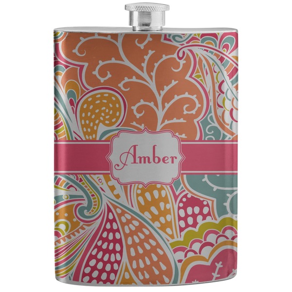 Custom Abstract Foliage Stainless Steel Flask (Personalized)