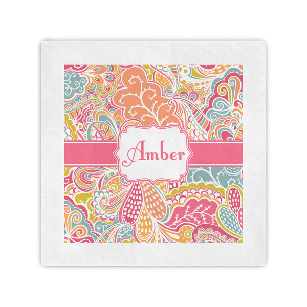 Custom Abstract Foliage Cocktail Napkins (Personalized)