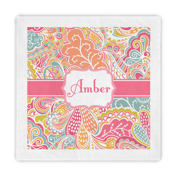 Custom Abstract Foliage Decorative Paper Napkins (Personalized)