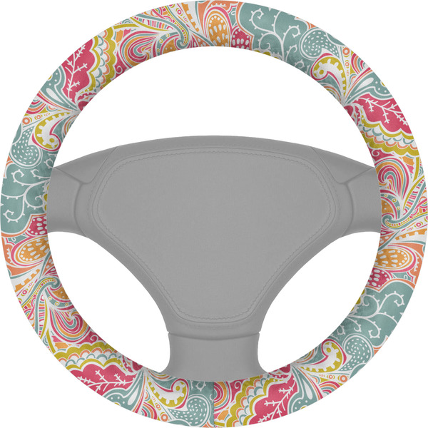 Custom Abstract Foliage Steering Wheel Cover