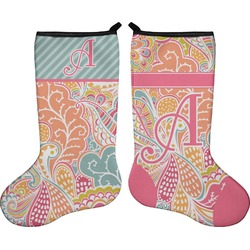 Abstract Foliage Holiday Stocking - Double-Sided - Neoprene (Personalized)