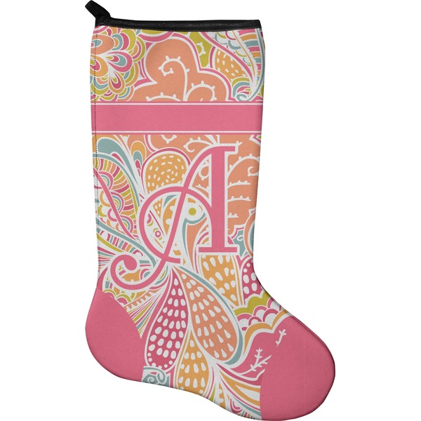 Custom Abstract Foliage Holiday Stocking - Neoprene (Personalized)