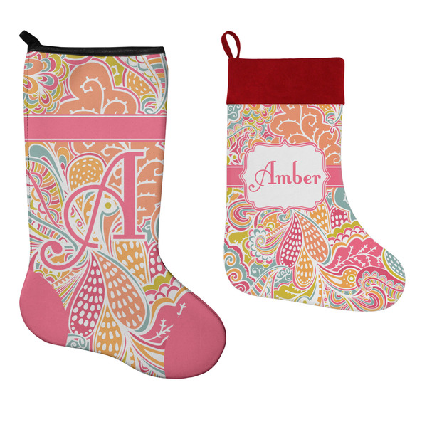 Abstract Foliage Stockings - Side by Side compare