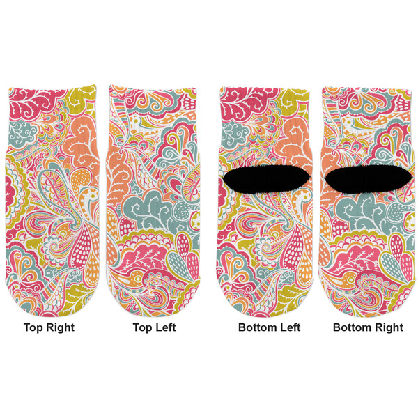 Abstract Foliage Toddler Ankle Socks - Double Pair - Front and Back - Apvl