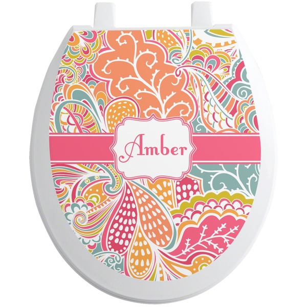 Custom Abstract Foliage Toilet Seat Decal (Personalized)