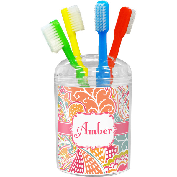 Custom Abstract Foliage Toothbrush Holder (Personalized)