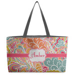 Abstract Foliage Beach Totes Bag - w/ Black Handles (Personalized)