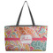 Abstract Foliage Tote w/Black Handles - Front View