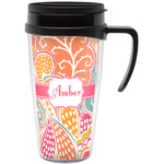 Abstract Foliage Acrylic Travel Mug with Handle (Personalized)