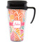 Abstract Foliage Travel Mug with Black Handle - Front