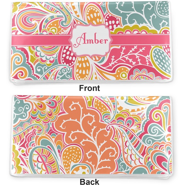 Abstract Foliage Vinyl Check Book Cover - Front and Back