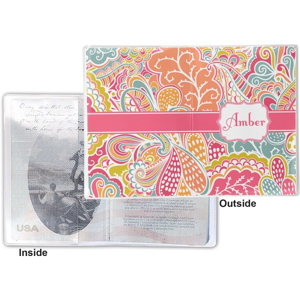 Abstract Foliage Vinyl Passport Holder - Flat Front and Back