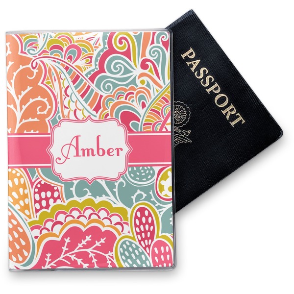 Custom Abstract Foliage Vinyl Passport Holder (Personalized)