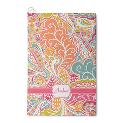 Abstract Foliage Waffle Weave Golf Towel (Personalized)